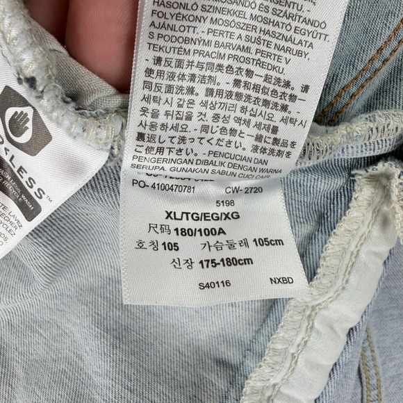 Levi's Mens Light Wash Denim Trucker Jacket Button Front Blue XL 72334 - Picture 4 of 9